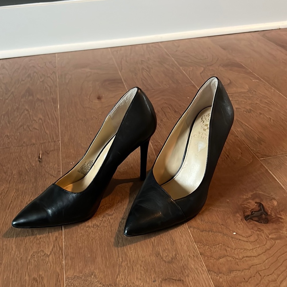 Pointed Toe Black matte high heels by Vince Camuto